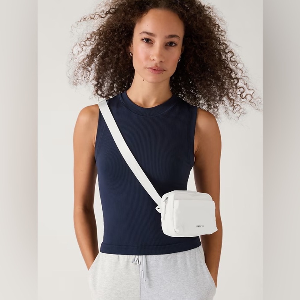 Athleta Power Of She White Crossbody Belt Bag. NWOT.